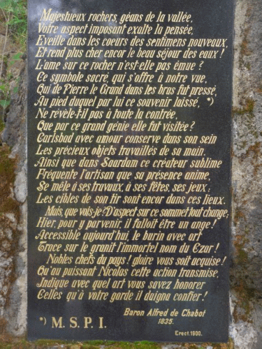 Foto Karlovy Vary: Gedicht des Barons Alfred de Chabot