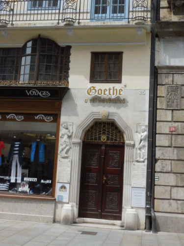 Foto Karlovy Vary: Eingang Goethe-Haus