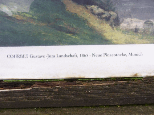 Foto Spiegel von Scey: Aufschrift des Gemldes von Gustave Courbet