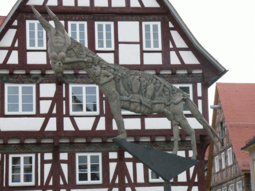 Biberach: La statua dell'asino Foto: Biberach: La statua dell'asino