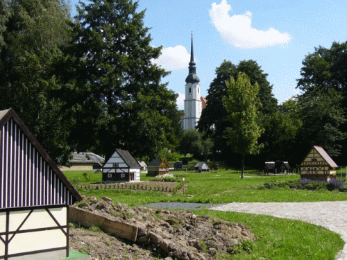 Photo Cunewalde : parc des Umgebindehuser en miniature