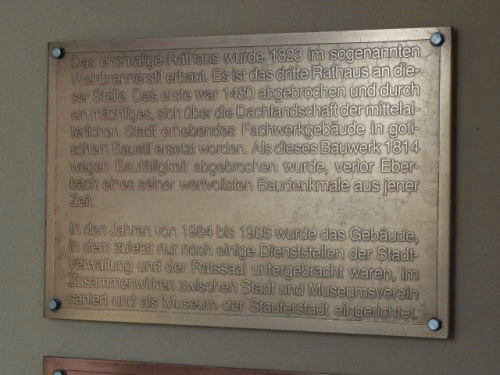 Foto Eberbach: Inschrift am Alten Rathaus