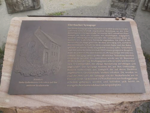 Foto Eberbach: Erste Inschrift Synagogenmahnmal