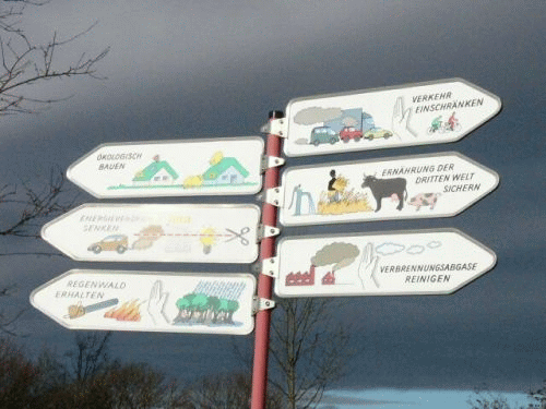 Foto: Wegweiser in die Zukunft von hinten