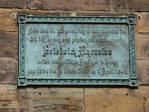 Photo inscription Gotha : hommage  Frdric Myconius