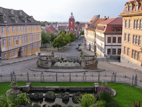 Photo Gotha : vue du chteau vers la mairie