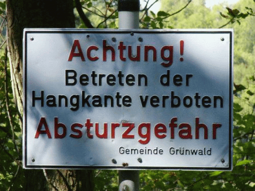 Foto: Grnwald Verbotsschild 1