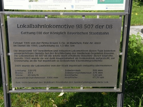 Foto Ingolstadt: Zweite Inschrift Dampflok