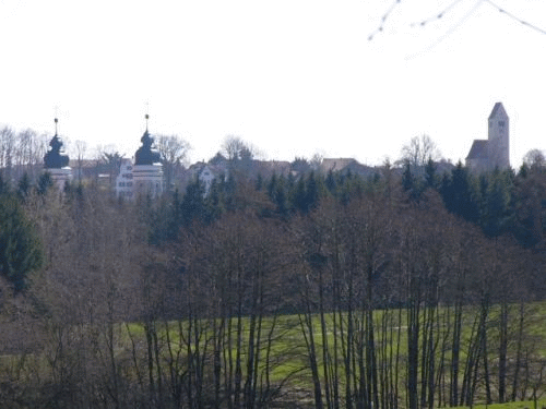 Foto Irsee: Ausblick vom Wanderweg auf Irsee