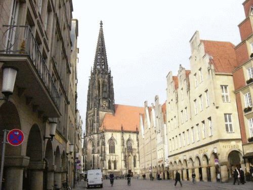 Photo Mnster: Pedestrian zone and Lamberti church