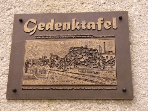 Foto: Regenstauf Schild wg. Thomas Mann in Zugunglck