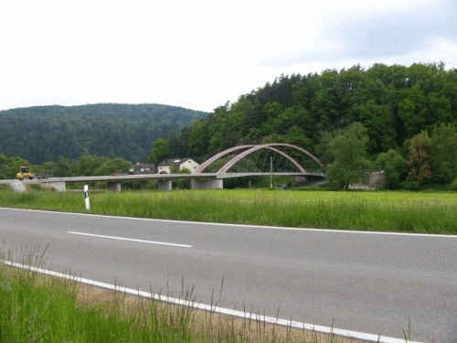 Foto Regen-Brcke Nittenau-Stefling: Blick von Stefling nach berfuhr