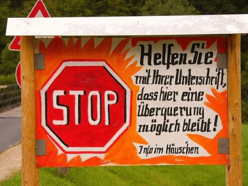 Foto: Schild der Buergerinitiative zur Brueckenerhaltung