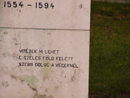 Foto Esztergom: Widmung fr Blint Balassa