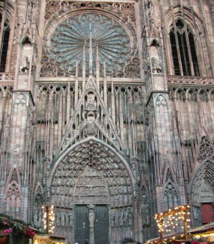 Foto Strasburger Mnster: Haupteingang und Rosette