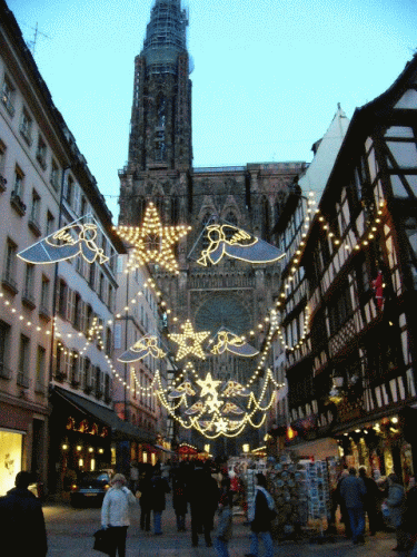 Foto Strasburger Mnster: Weihnachtliche Abendstimmung