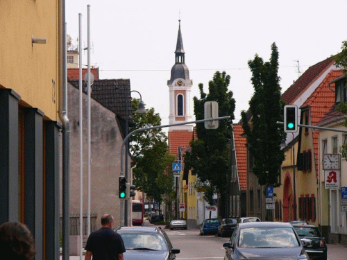 Foto Edingen: Hauptstrae in der Ortsmitte