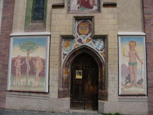 Photo Munich Blutenburg castle: the entrance of the chapel