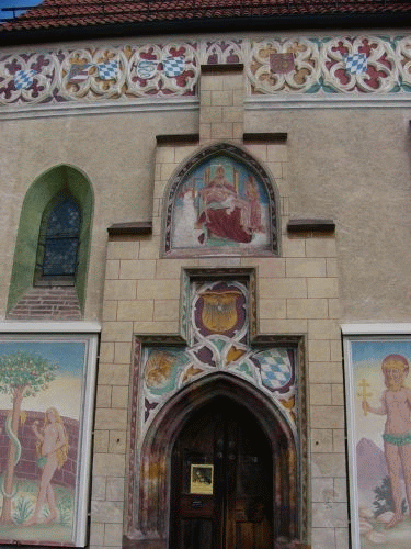 Photo Munich Blutenburg castle: the entrance of the chapel